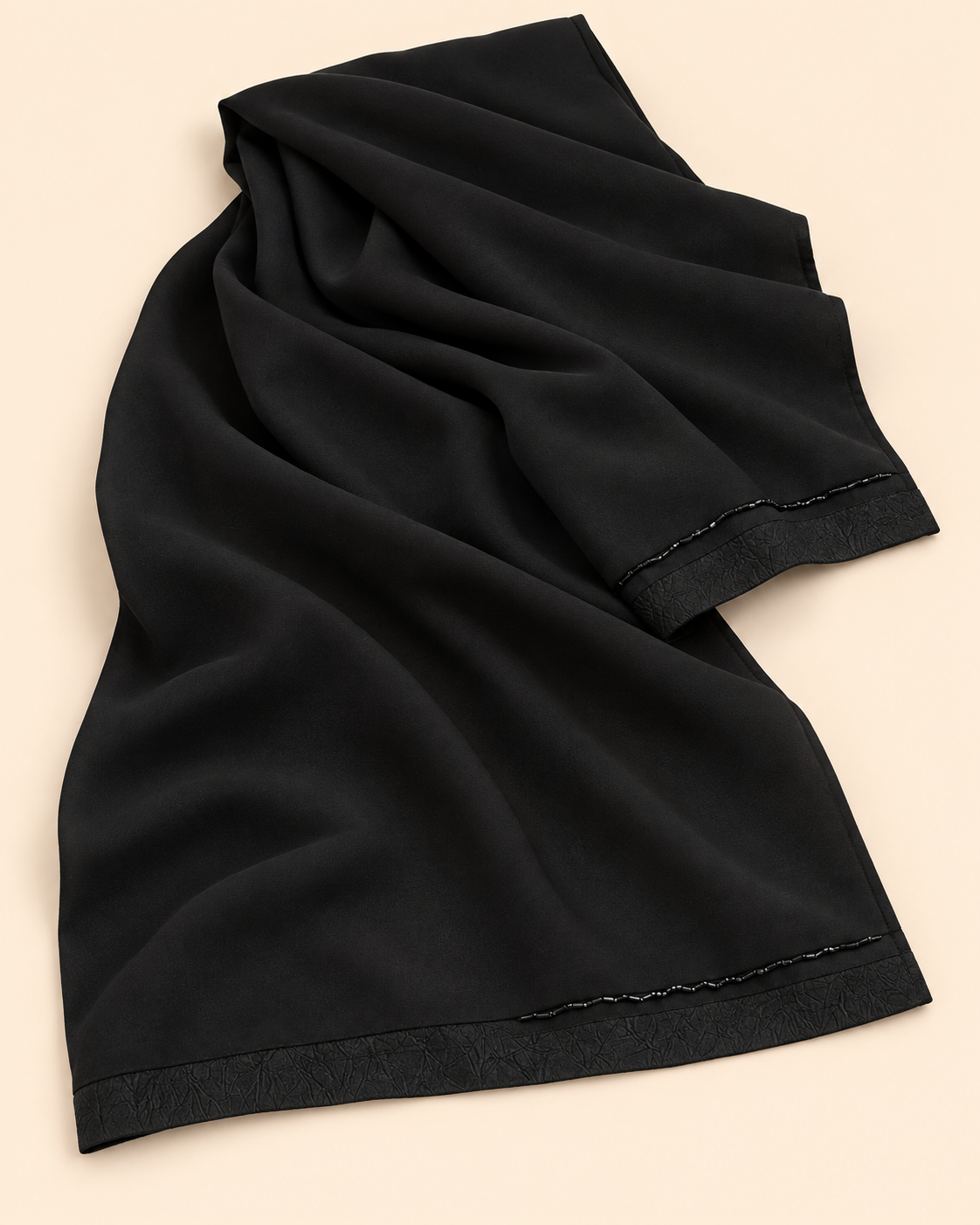 FAYRA Noir Bloom Textured Abaya Set