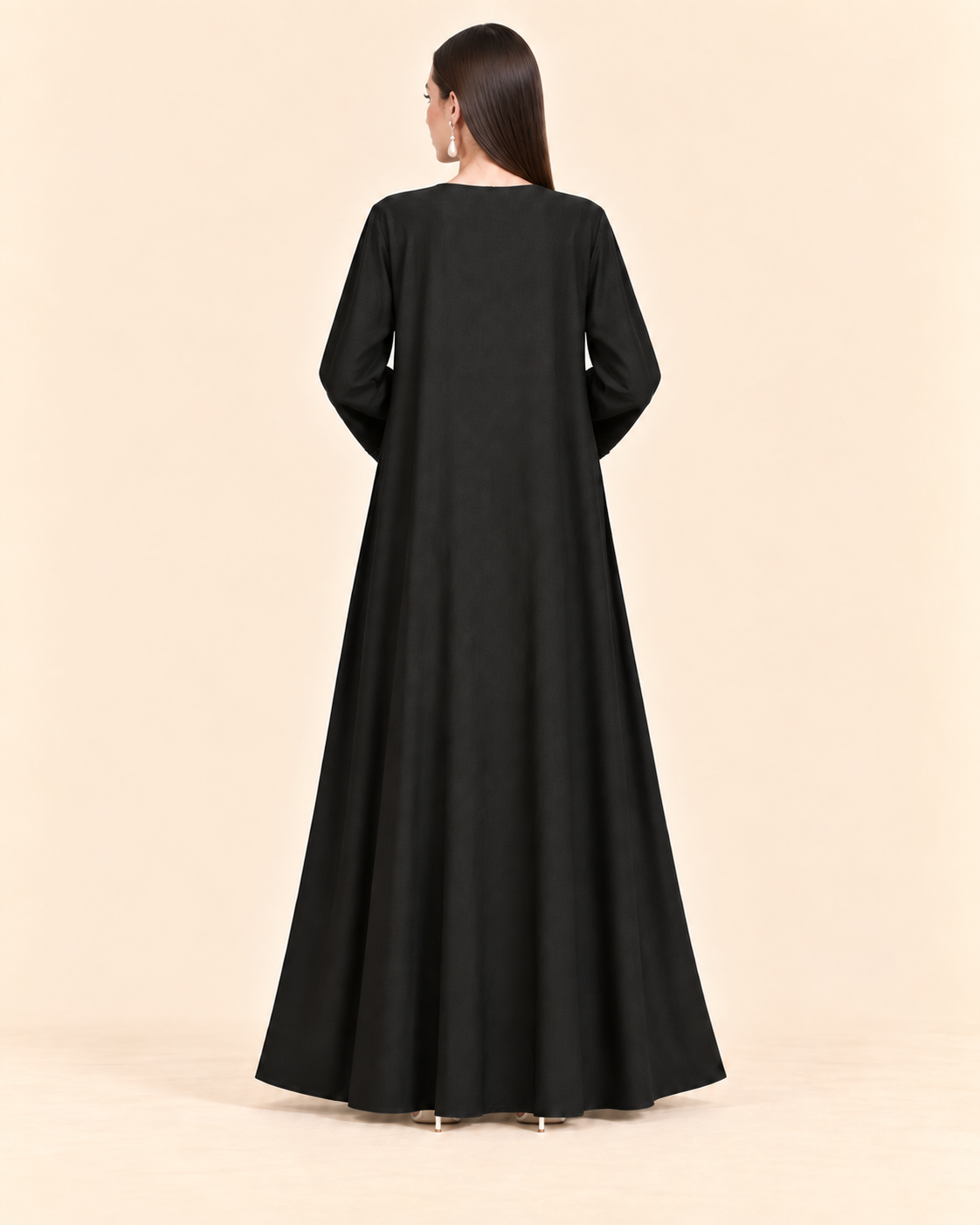 FAYRA Noir Bloom Textured Abaya Set