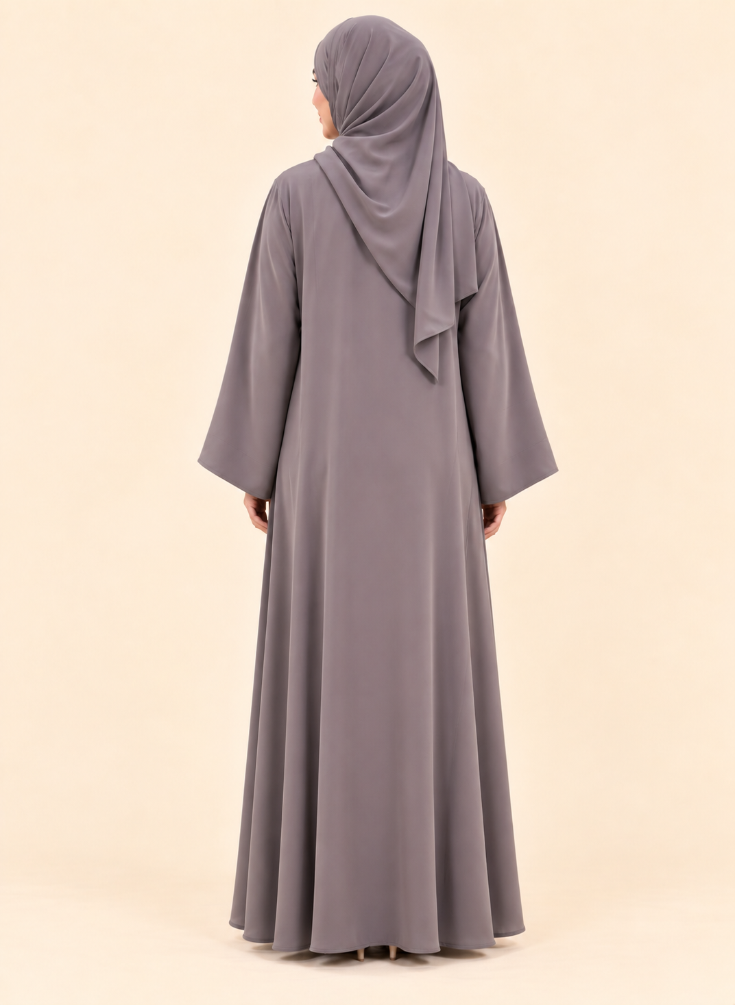 FAYRA Taupe Pearl Elegance Abaya