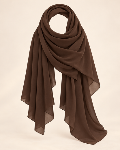 FAYRA Espresso Brown Lace Cuff Abaya